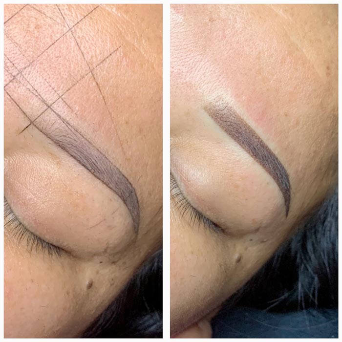 Powder brows shaded eyebrow look